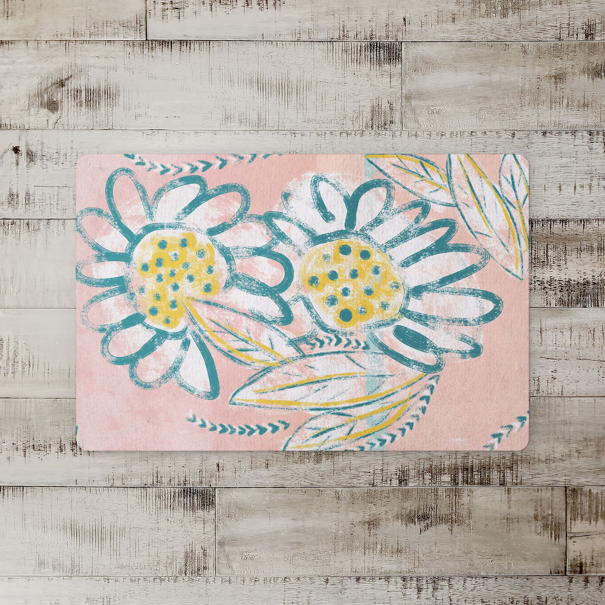 Funky Florals 27" x 18" Floor Mat